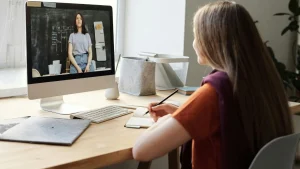 Student Taking K-12 Online Classes